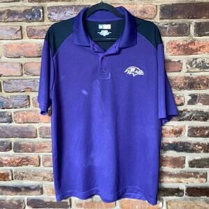 NFL Team Apparel Baltimore Ravens Short Sleeve Polo Shirt Men's Size Large